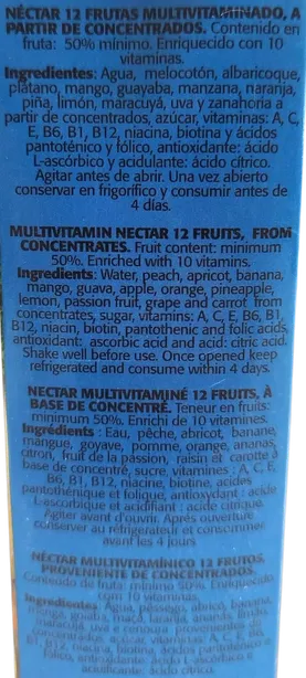 Néctar Multivitaminas 12 frutas