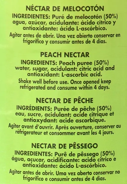 Néctar de Melocotón Botella 1L