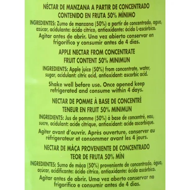 Néctar de Manzana Botella 1L