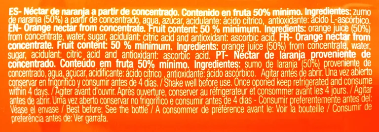 Orange Nectar 200ML Bottle