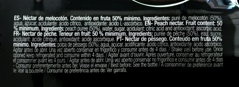 Peach Nectar 200ML Bottle