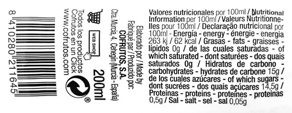 Zumo de Uva - Mosto 100% Botellín 200ML
