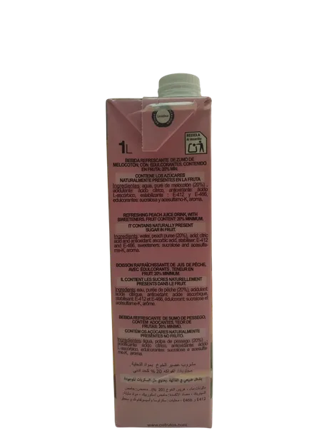 Bebida refrescante de zumo de Melocotón