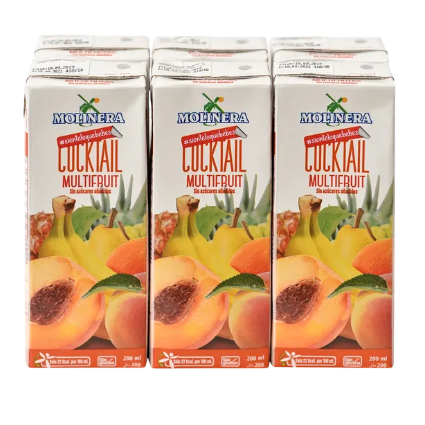 Bebida de zumo Cócktail de frutas sin azúcares añadidos