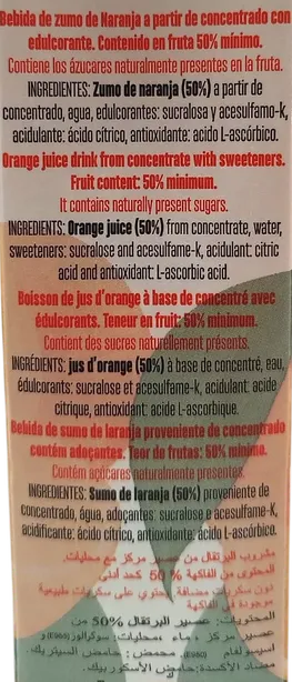No Added Sugar Orange Juice Drink